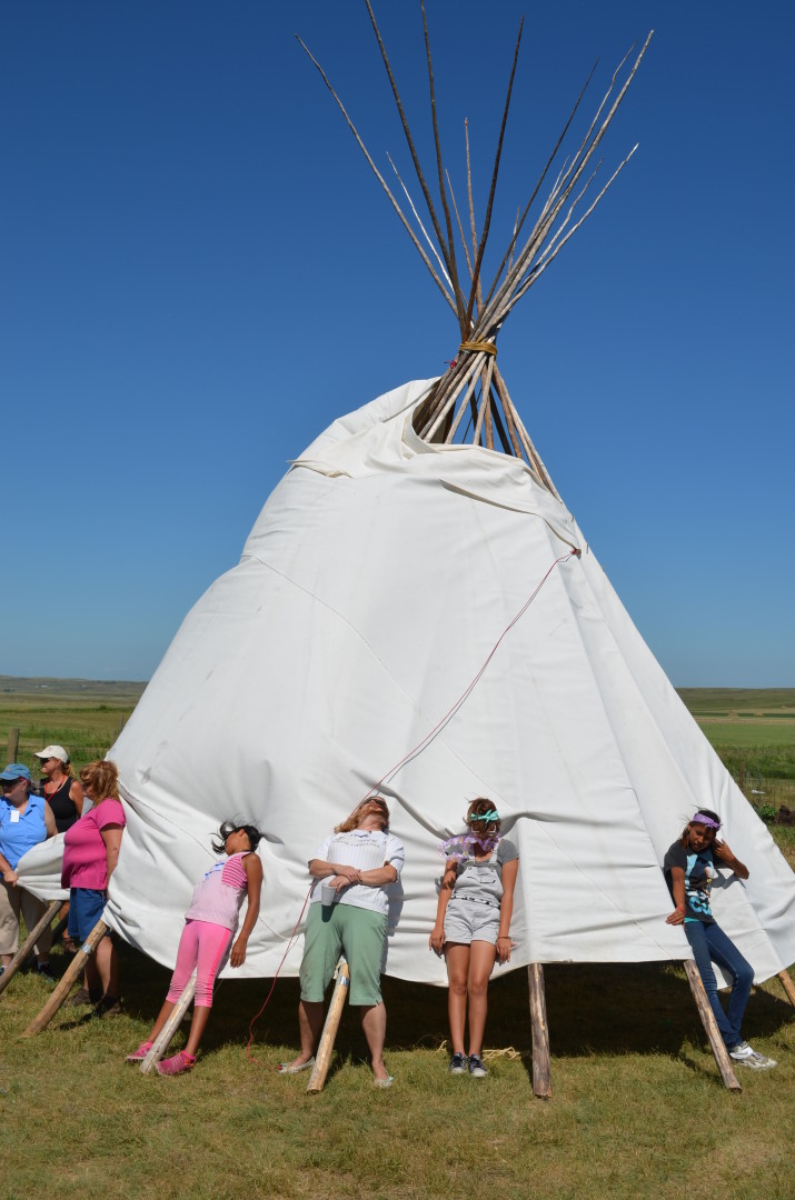 Camp tipi on the prairie